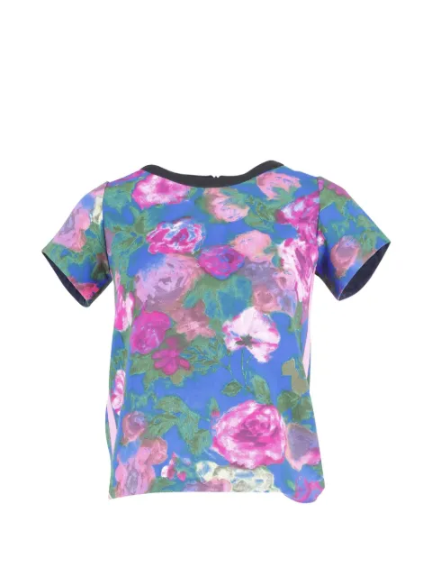 SANDRO Cut-Out floral-print t-shirt Blue NAPPUGBCL213424W