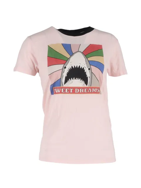 Saint Laurent Pre-Owned shark print T-shirt Pink NAPPUGBCL461458W