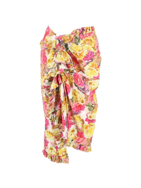 Dries Van Noten Pre-Owned floral ruffled midi skirt Yellow NAPPUGBCL452886W