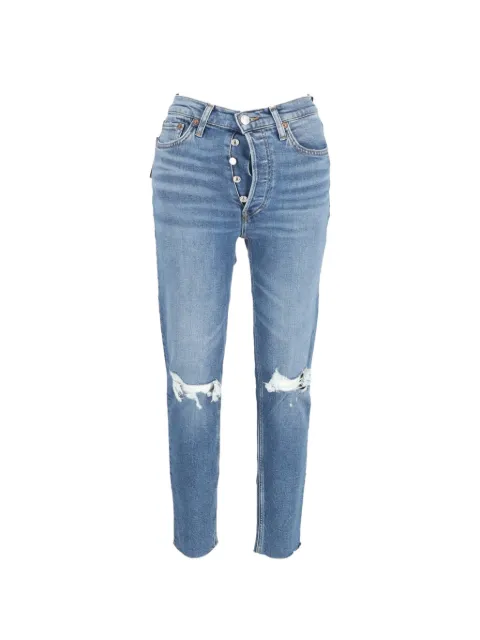 RE/DONE distressed-effect slim-cut jeans Blue NAPPUGBCL425251W