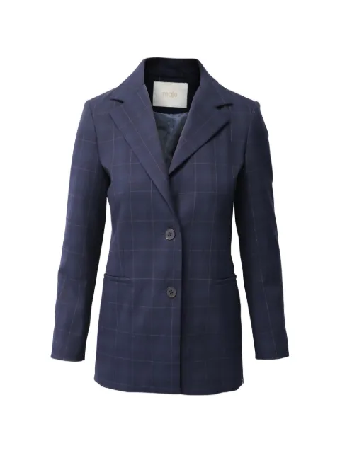 Maje plaid single-breasted blazer Blue NAPPUGBCL247489W