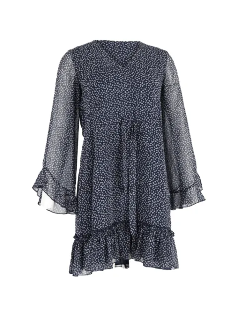 Diane Von Furstenberg Vintage ruffled floral-print mini dress Blue NAPPUGBCL425250W
