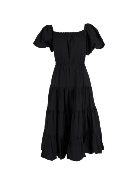 Jason Wu off-the-shoulder tiered midi dress Black NAPPUGBCL400646W