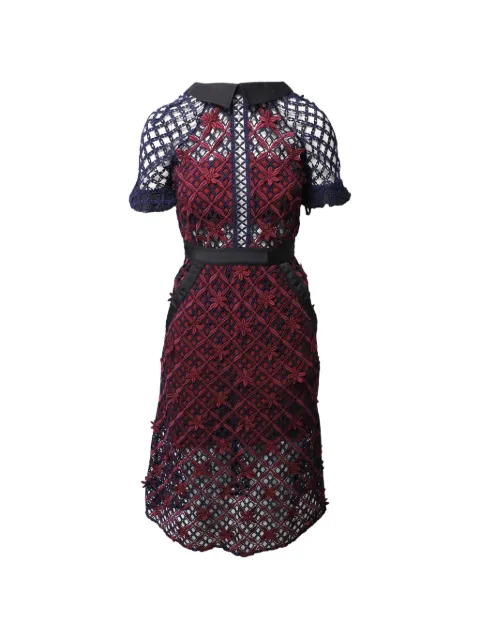 Self-Portrait lace flower midi dress Red NAPPUGBCL099475W