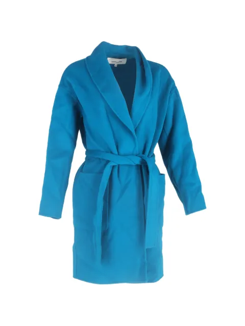 Diane Von Furstenberg Vintage long-sleeve belted coat Blue TONPUGBCL444475W