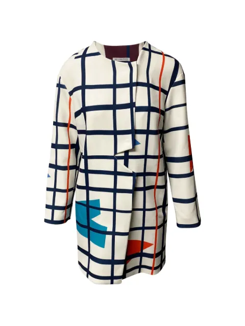 Rejina Pyo geometric-print coat White NAPPUGBCL091303W