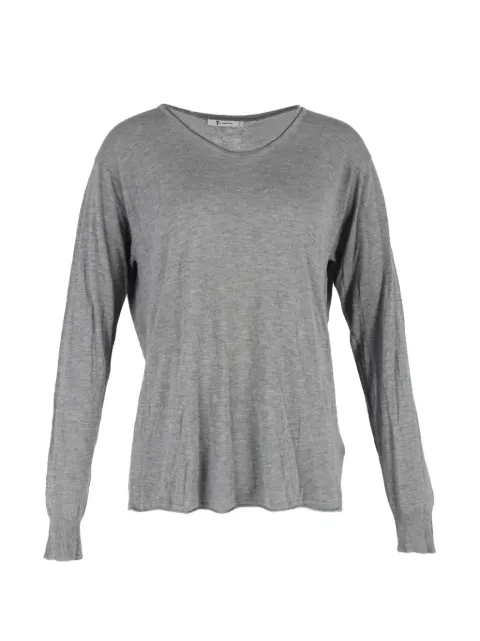 Pre-Owned Alexander Wang scoop neck long-sleeve t-shirt Grey TONPUGBCL456761W