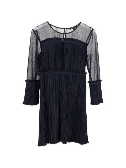 Maje sheer-sleeve mini dress Blue NAPPUGBCL367632W