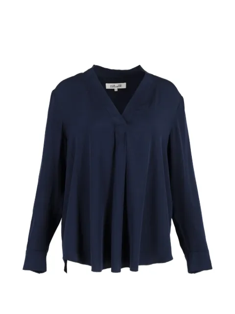 Diane Von Furstenberg Vintage sanorah pleated blouse Blue TONPUGBCL345805W
