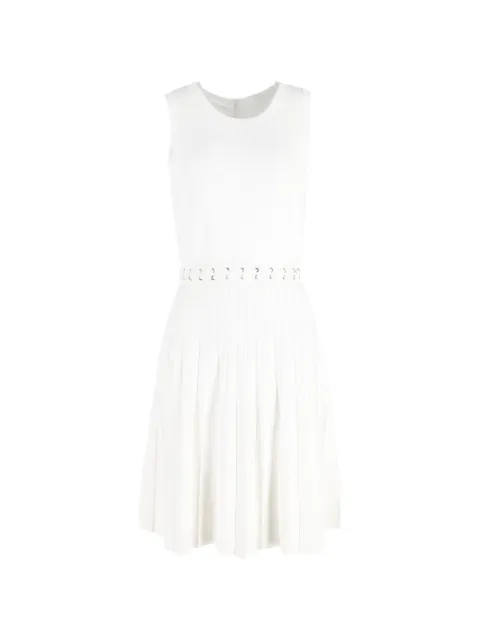 Michael Kors Vintage pleated-detail mini dress White NAPPUGBCL399033W
