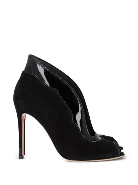 Gianvito Rossi Vamp peep-toe leather ankle boots Black NAPPUGBSH457554W