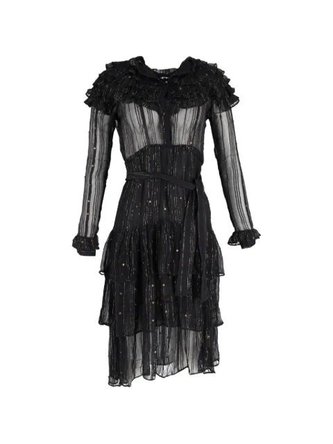 Dodo Bar Or ruffled silk midi dress Black NAPPUGBCL364533W