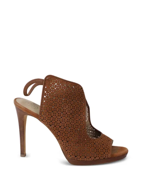 Tory Burch laser-cut peep-toe sandals Brown NAPPUGBSH263322W