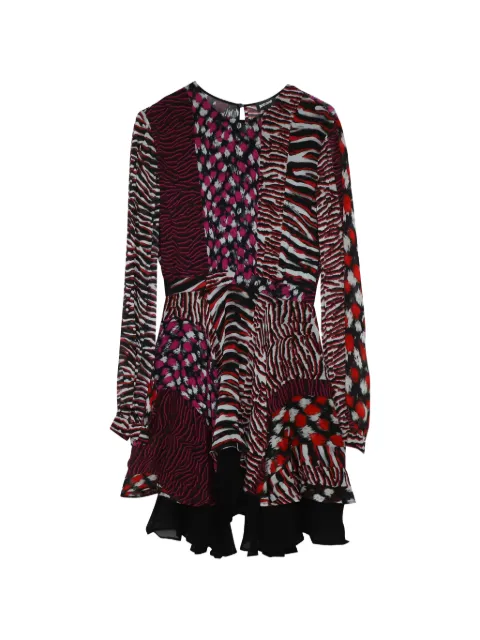 Just Cavalli Vintage animal-print long-sleeve dress Red NAPPUGBCL091588W