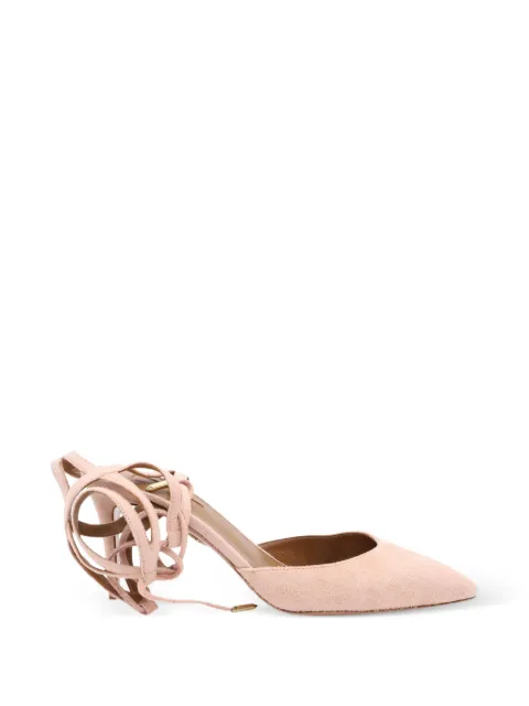Aquazzura Amanda leather lace-up pumps Pink NAPPUGBSH113002W