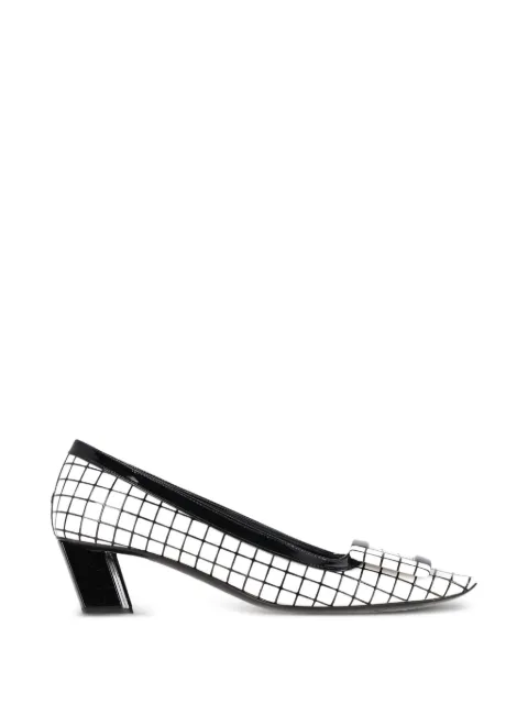 Roger Vivier Vintage grid square-toe pumps White NAPPUGBSH432963W