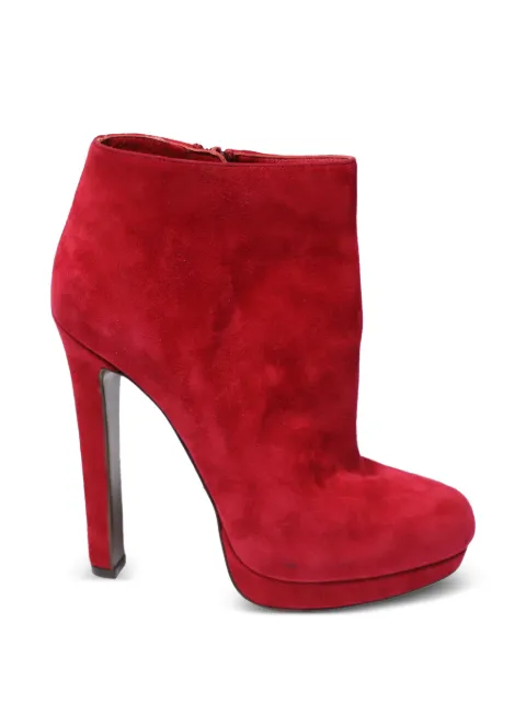 Alexander McQueen Pre-Owned suede platform ankle boots Red HNPUGBSH103493W