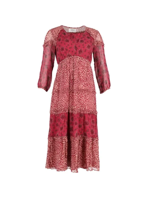 Ba&Sh leaf-graphic midi dress Red TONPUGBCL291806W