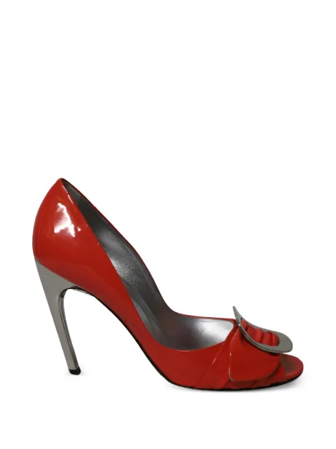 Roger Vivier Vintage Spuntata Gigi buckle leather pumps Red TONPUGBSH124356W