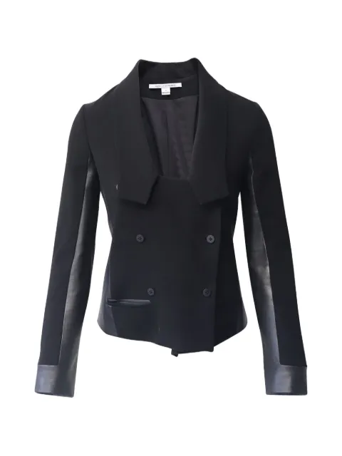 Diane Von Furstenberg Vintage double-breasted cropped blazer Black NAPPUGBCL195320W