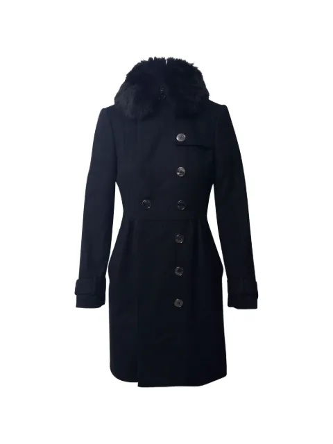 Burberry Pre-Owned fur-collar double-breasted coat Black NAPPUGBCL207234W