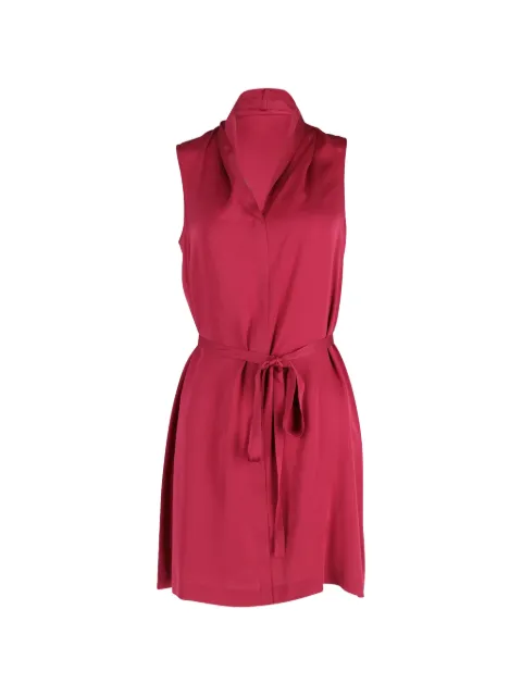 Theory belted sleeveless mini dress Red TONPUGBCL201705W