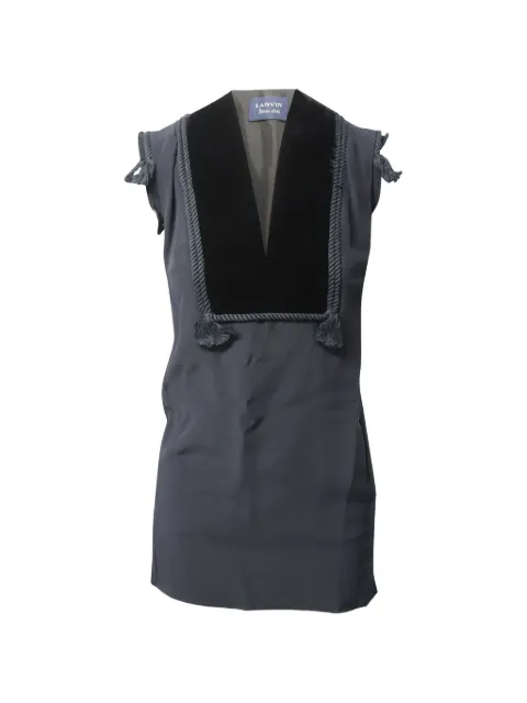 Lanvin Pre-Owned velvet-detail mini dress Grey NAPPUGBCL103755W