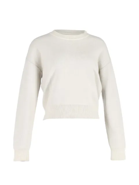 Christian Dior Pre-Owned logo-embellishment crew-neck sweater Neutrals NAPPUGBCL425164W