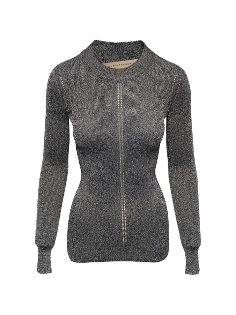 Christopher Kane round-neck open-knit top Grey NAPPUGBCL085970W