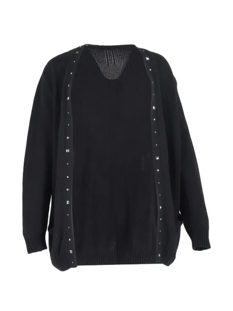 Saint Laurent Pre-Owned crystal-embellishment cardigan Black NAPPUGBCL461471W