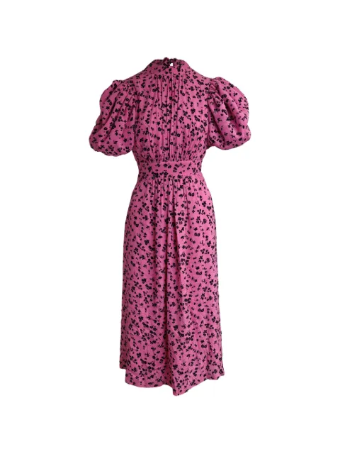 ROTATE BIRGER CHRISTENSEN puffed-sleeve floral midi dress Pink NAPPUGBCL267284W