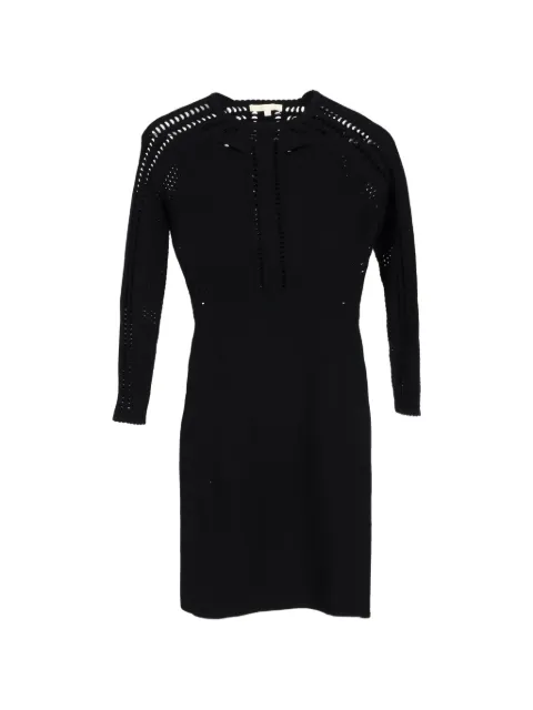 Maje perforated wool mini dress Black NAPPUGBCL367631W