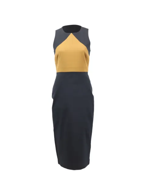 Diane Von Furstenberg Vintage sleeveless colour-block dress Blue NAPPUGBCL145184W