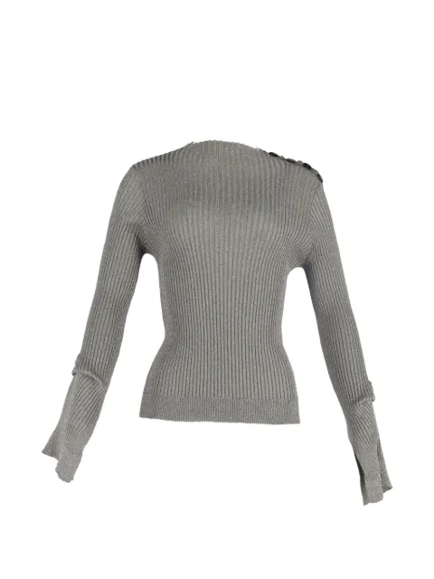 Roland Mouret ribbed-knit long-sleeve top Grey NAPPUGBCL446991W