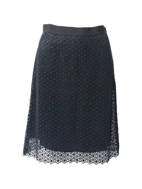 Carolina Herrera Vintage floral-lace midi skirt Black NAPPUGBCL188616W
