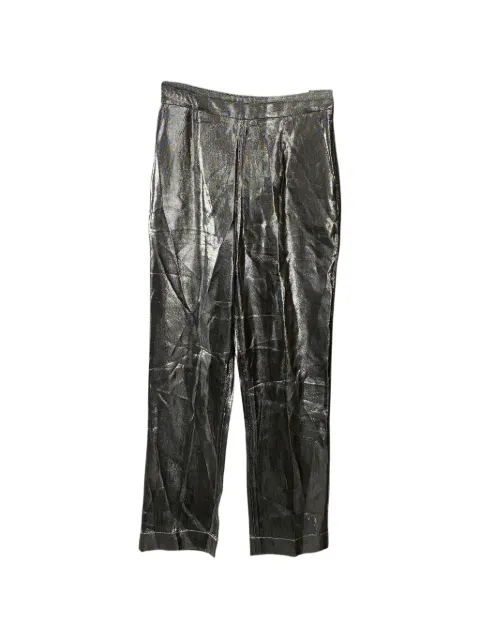 Isa Arfen crinkled-effect trousers Silver NAPPUGBCL092235W
