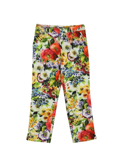 Dolce & Gabbana Pre-Owned floral-pattern trousers White NAPPUGBCL094327W