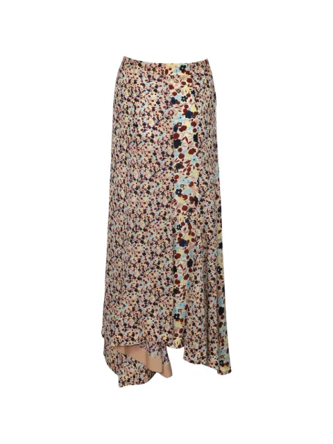 Theory asymmetric floral-print midi skirt Neutrals NAPPUGBCL089307W