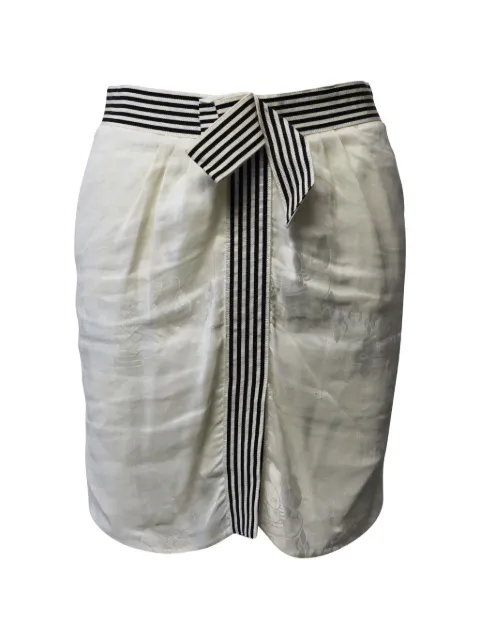 Emporio Armani Pre-Owned floral-motif striped midi skirt Neutrals NAPPUGBCL099113W