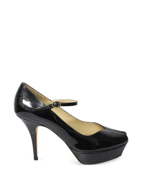 Saint Laurent Pre-Owned Mary Jane open-toe pumps Black NAPPUGBSH127604W