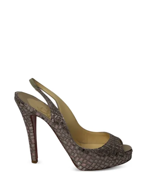 Christian Louboutin Pre-Owned Prive Mosaique open-toe pumps Grey NAPPUGBSH127599W