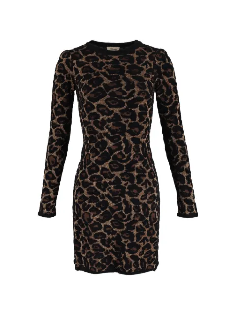 Temperley London Joanie knit leopard-print mini dress Black NAPPUGBCL410844W