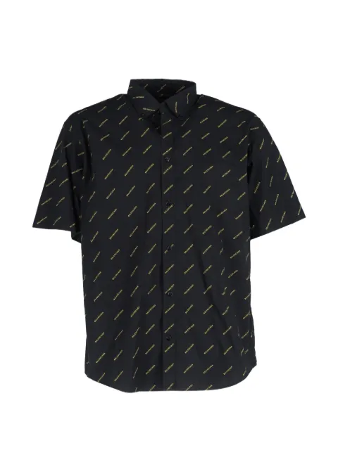 Balenciaga Pre-Owned logo-print short-sleeve shirt Black BAPUGBCL427557M