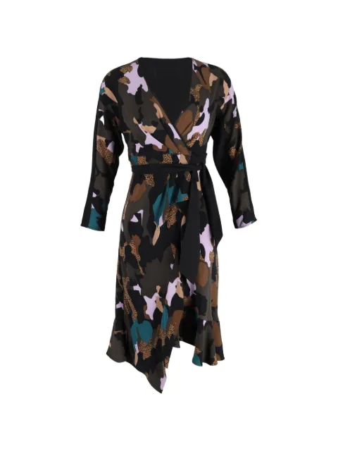 Diane Von Furstenberg Vintage printed wrap midi dress Black NAPPUGBCL410865W