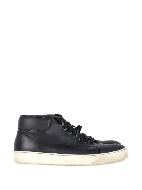 Lanvin Pre-Owned mid-top leather sneakers Black NAPPUGBSH364486W