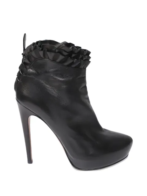 Alaïa Pre-Owned Ruffled high-heel boots Black NAPPUGBSH129807W