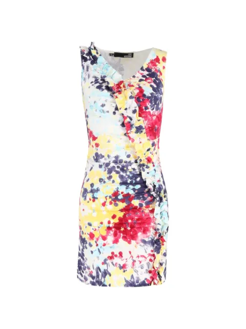 Moschino Pre-Owned printed ruffle-trim dress White TONPUGBCL376225W