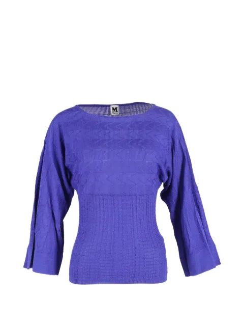 Missoni Pre-Owned panelled knitted top Blue NAPPUGBCL457017W