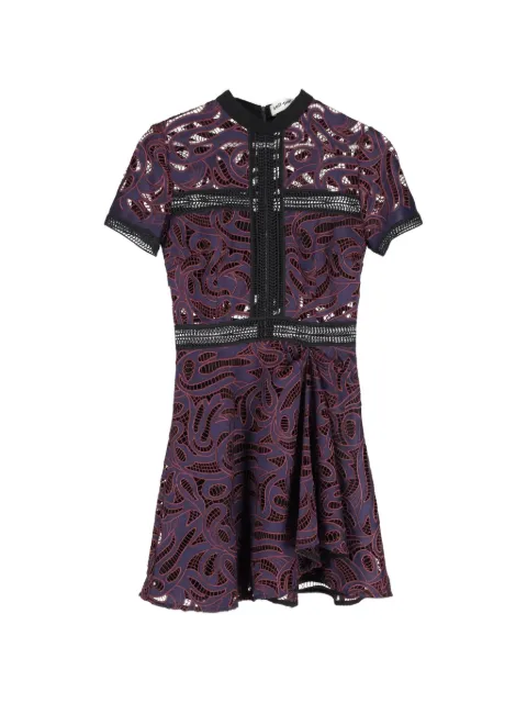 Self-Portrait short-sleeve mini dress Purple NAPPUGBCL366339W