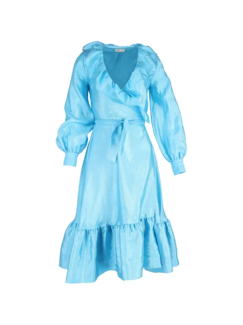 Stine Goya Steffi ruffle-trim wrap dress Blue NAPPUGBCL433706W